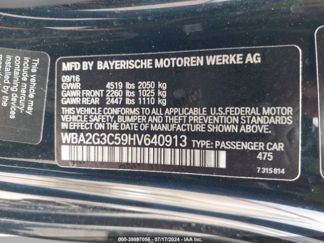 Photo 8 VIN: WBA2G3C59HV640913 - BMW M240I 