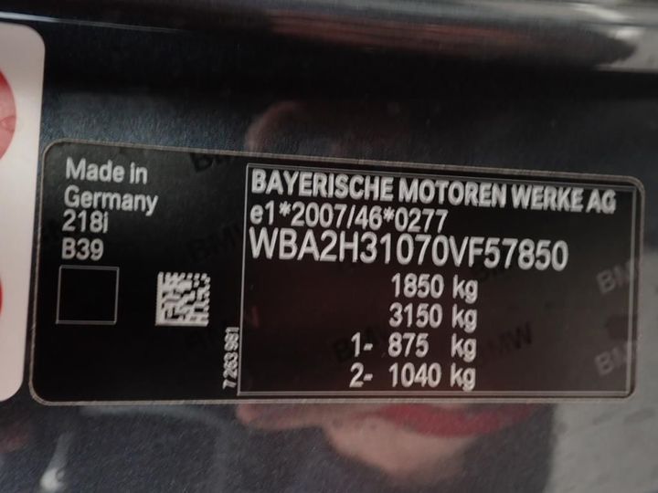 Photo 10 VIN: WBA2H31070VF57850 - BMW SERIE 2 COUPE 