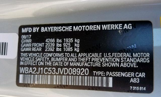 Photo 9 VIN: WBA2J1C53JVD08920 - BMW 230I 