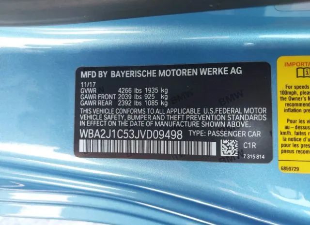 Photo 8 VIN: WBA2J1C53JVD09498 - BMW 230I 