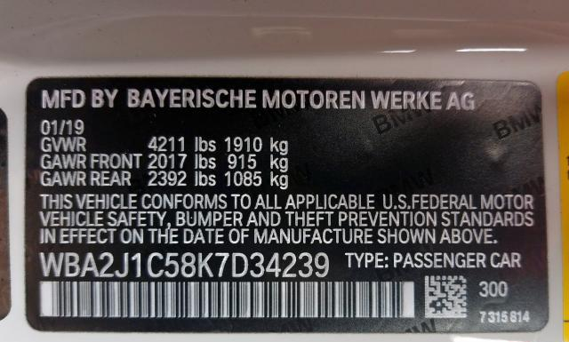 Photo 9 VIN: WBA2J1C58K7D34239 - BMW 230I 