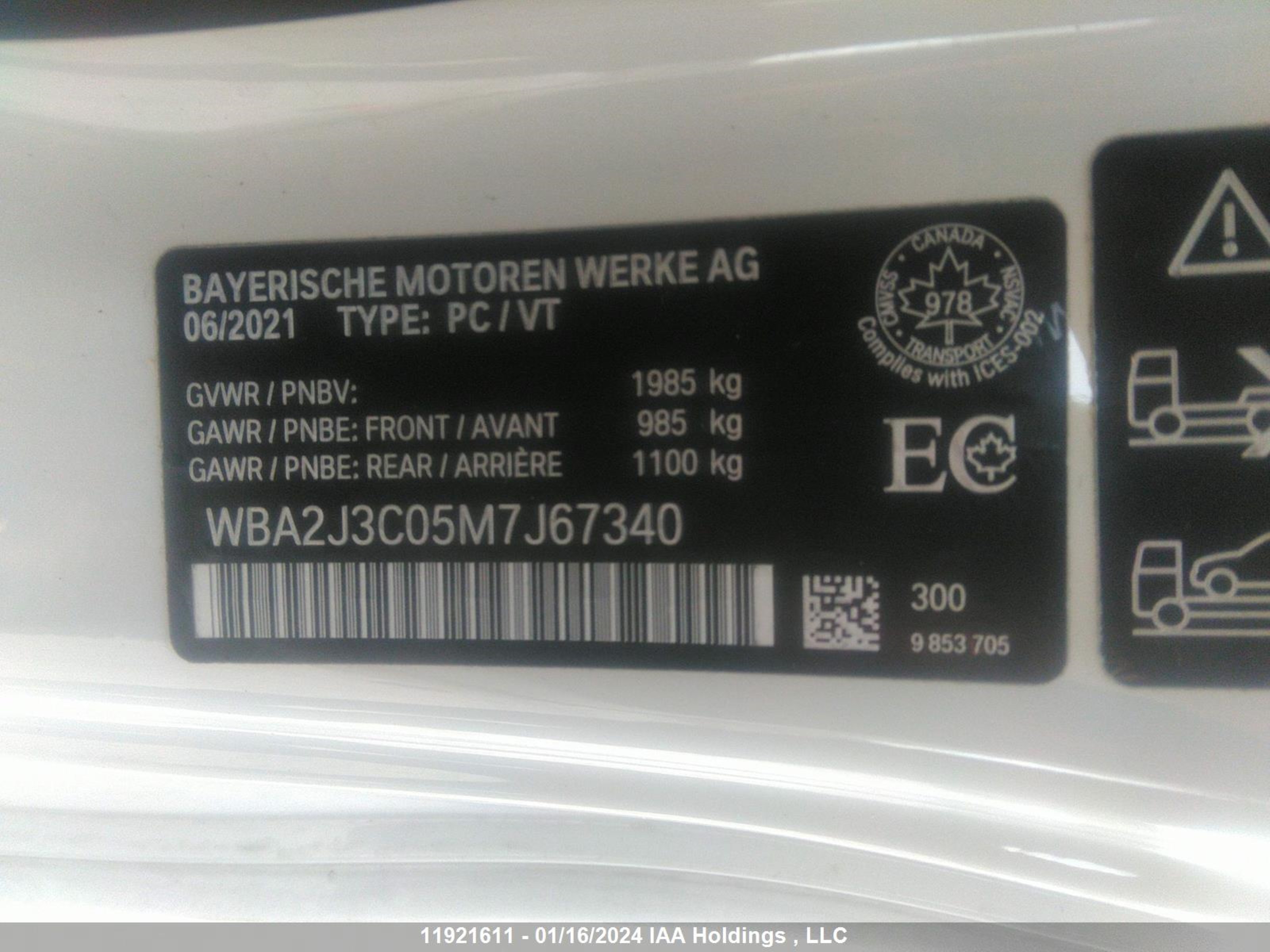 Photo 8 VIN: WBA2J3C05M7J67340 - BMW 2ER 