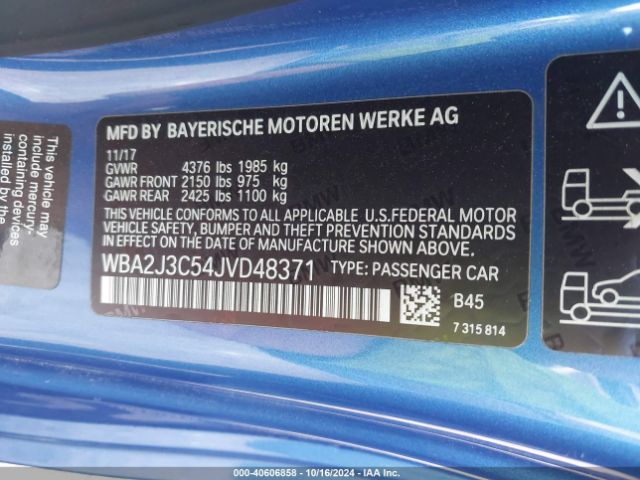 Photo 8 VIN: WBA2J3C54JVD48371 - BMW 230I 