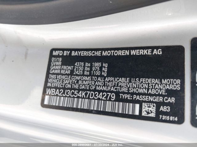 Photo 8 VIN: WBA2J3C54K7D34279 - BMW 230I 