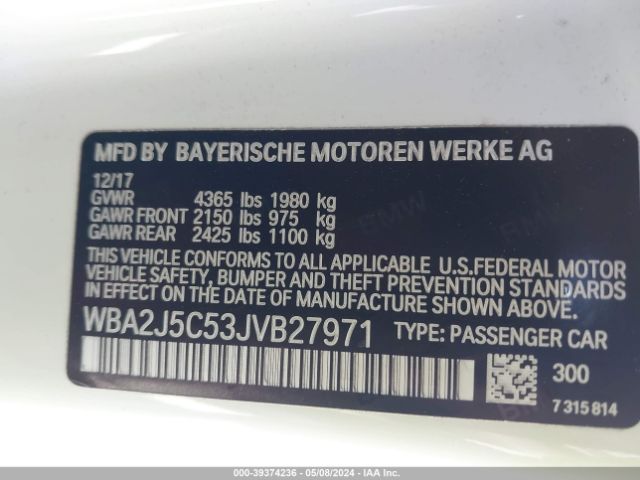 Photo 8 VIN: WBA2J5C53JVB27971 - BMW M240I 