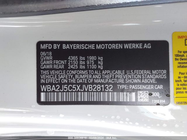 Photo 8 VIN: WBA2J5C5XJVB28132 - BMW M240I 