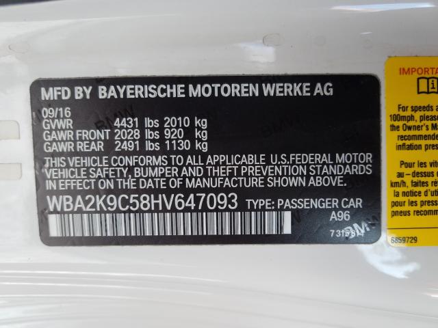 Photo 9 VIN: WBA2K9C58HV647093 - BMW 230I 