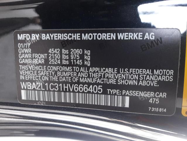 Photo 9 VIN: WBA2L1C31HV666405 - BMW M240I 