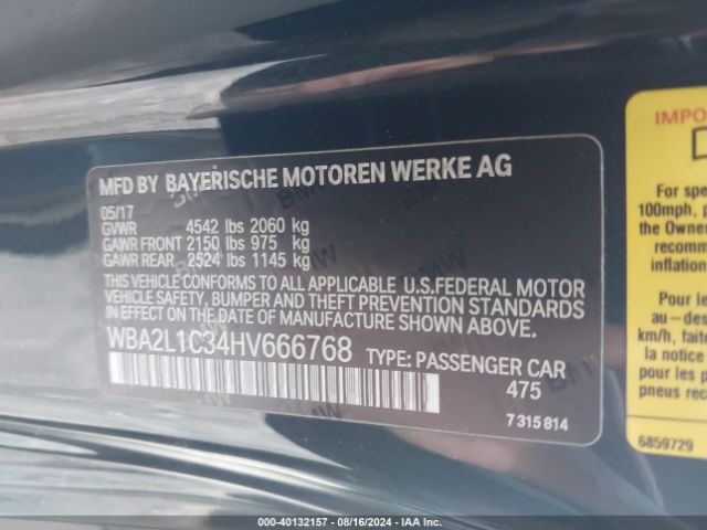 Photo 8 VIN: WBA2L1C34HV666768 - BMW M240I 