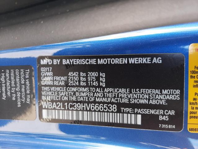 Photo 11 VIN: WBA2L1C39HV666538 - BMW M240I 