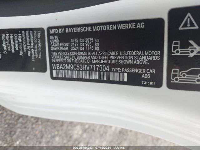 Photo 8 VIN: WBA2M9C53HV717304 - BMW 230I 