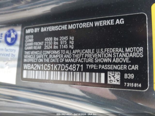 Photo 8 VIN: WBA2N1C51K7D54871 - BMW M240I 