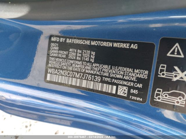 Photo 8 VIN: WBA2N3C07M7J76139 - BMW M240I 