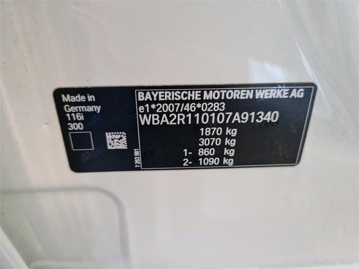 Photo 8 VIN: WBA2R110107A91340 - BMW 116 