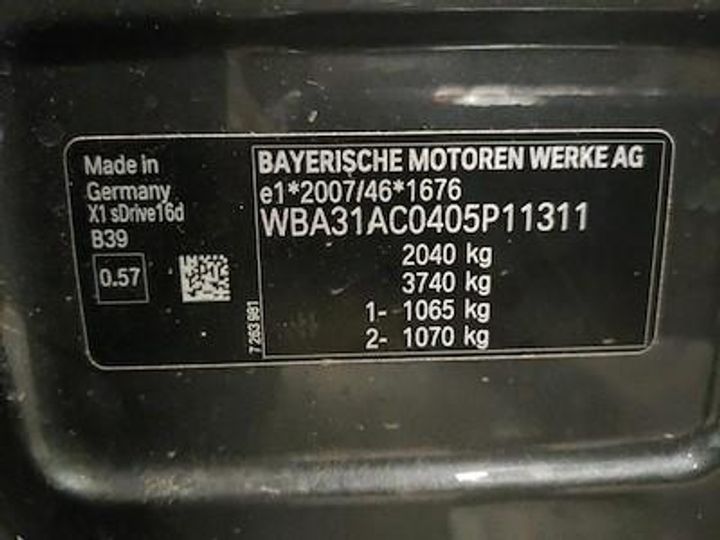 Photo 12 VIN: WBA31AC0405P11311 - BMW X1 DIESEL - 2019 