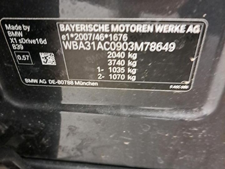 Photo 9 VIN: WBA31AC0903M78649 - BMW X1 DIESEL - 2019 