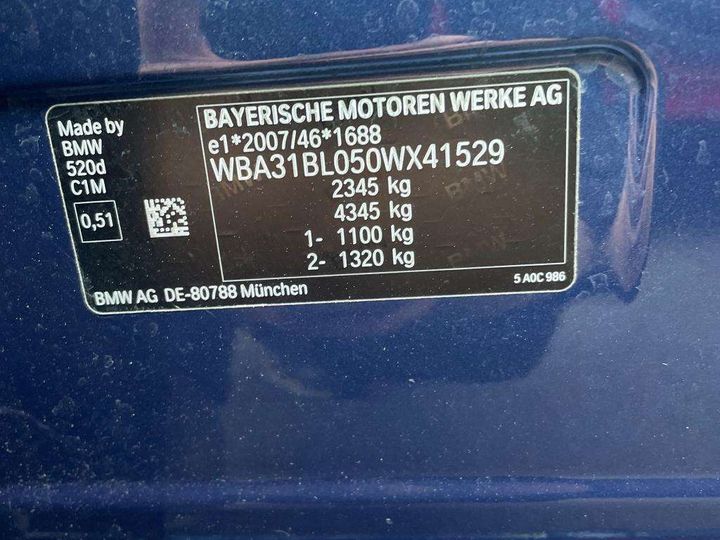 Photo 7 VIN: WBA31BL050WX41529 - BMW SERIE 5 