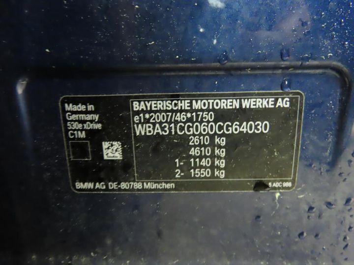 Photo 13 VIN: WBA31CG060CG64030 - BMW 530E 