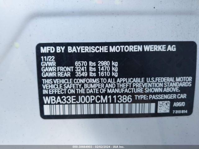 Photo 8 VIN: WBA33EJ00PCM11386 - BMW 760I 