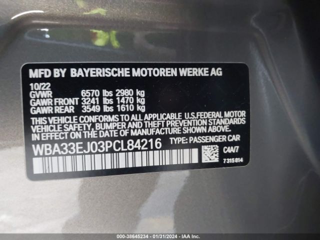 Photo 8 VIN: WBA33EJ03PCL84216 - BMW 760I 