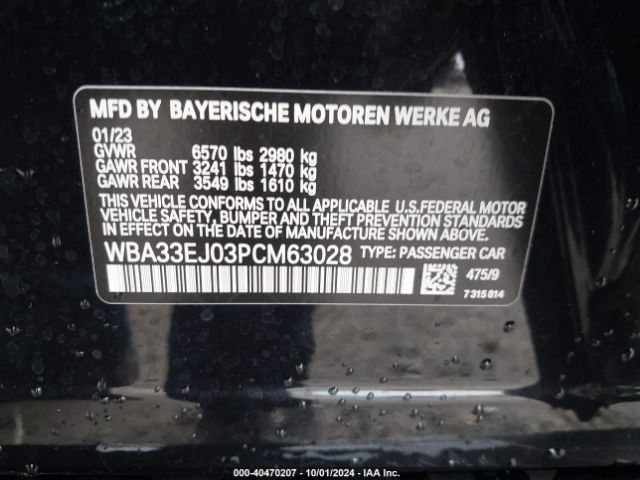 Photo 8 VIN: WBA33EJ03PCM63028 - BMW 760I 