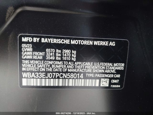 Photo 8 VIN: WBA33EJ07PCN58014 - BMW 760I 