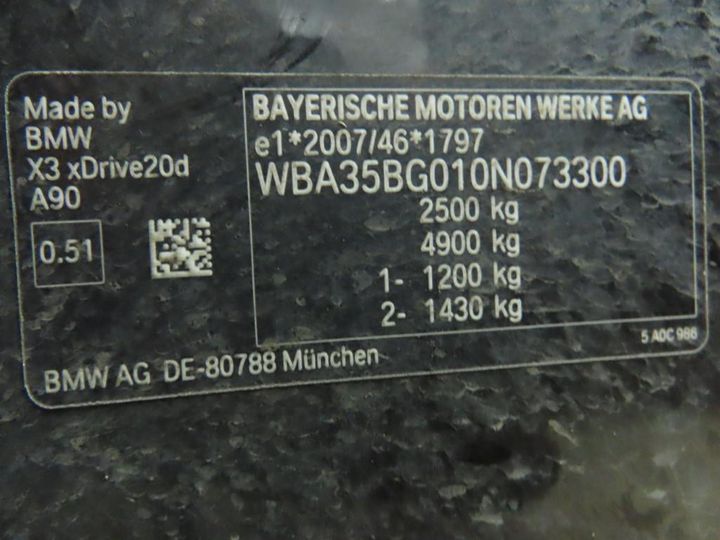 Photo 12 VIN: WBA35BG010N073300 - BMW X3 