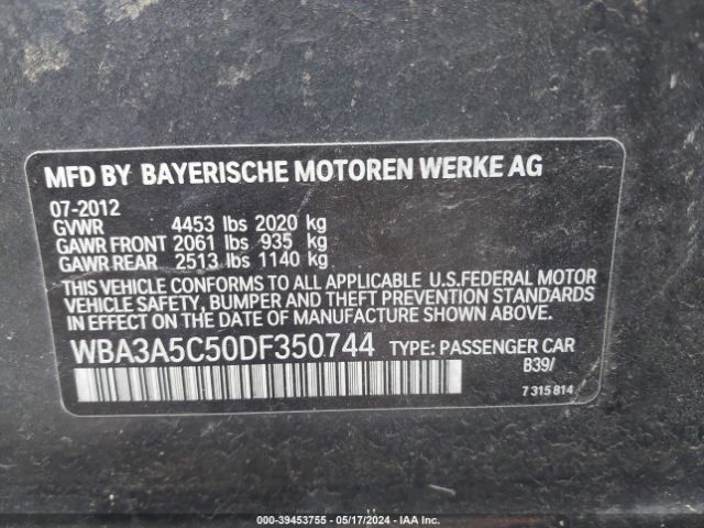 Photo 8 VIN: WBA3A5C50DF350744 - BMW 328I 