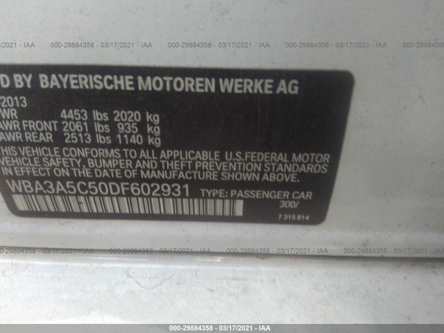 Photo 8 VIN: WBA3A5C50DF602931 - BMW 3 