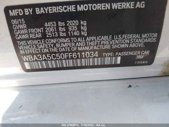 Photo 8 VIN: WBA3A5C50FF611034 - BMW 3 SERIES 