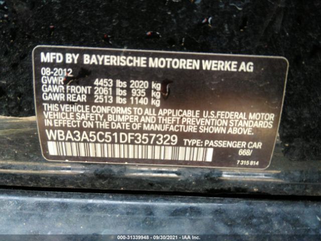 Photo 8 VIN: WBA3A5C51DF357329 - BMW 3 