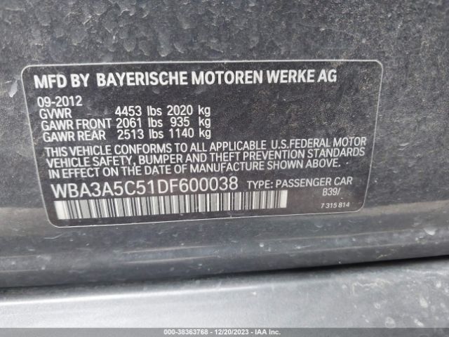 Photo 8 VIN: WBA3A5C51DF600038 - BMW 328I 