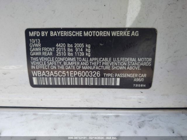 Photo 8 VIN: WBA3A5C51EP600326 - BMW 328I 