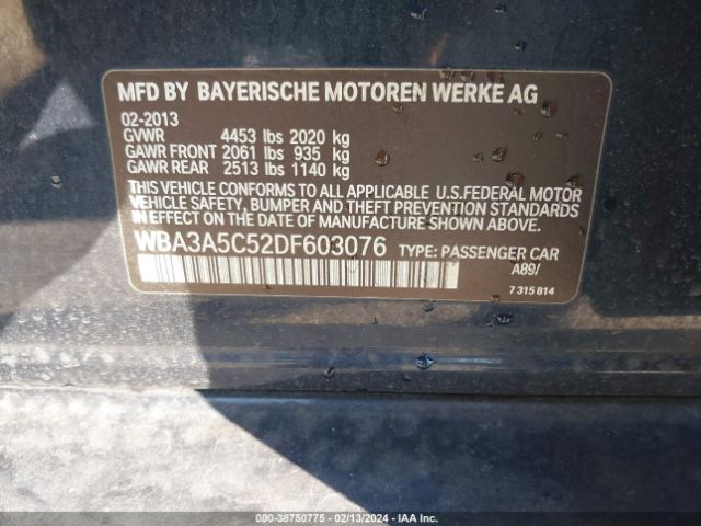 Photo 8 VIN: WBA3A5C52DF603076 - BMW 328I 