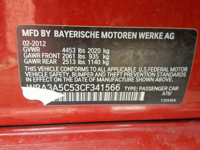 Photo 9 VIN: WBA3A5C53CF341566 - BMW 328 I 