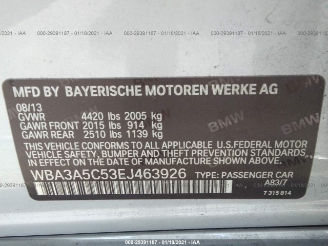 Photo 8 VIN: WBA3A5C53EJ463926 - BMW 3 