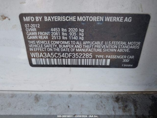 Photo 8 VIN: WBA3A5C54DF352285 - BMW 328I 