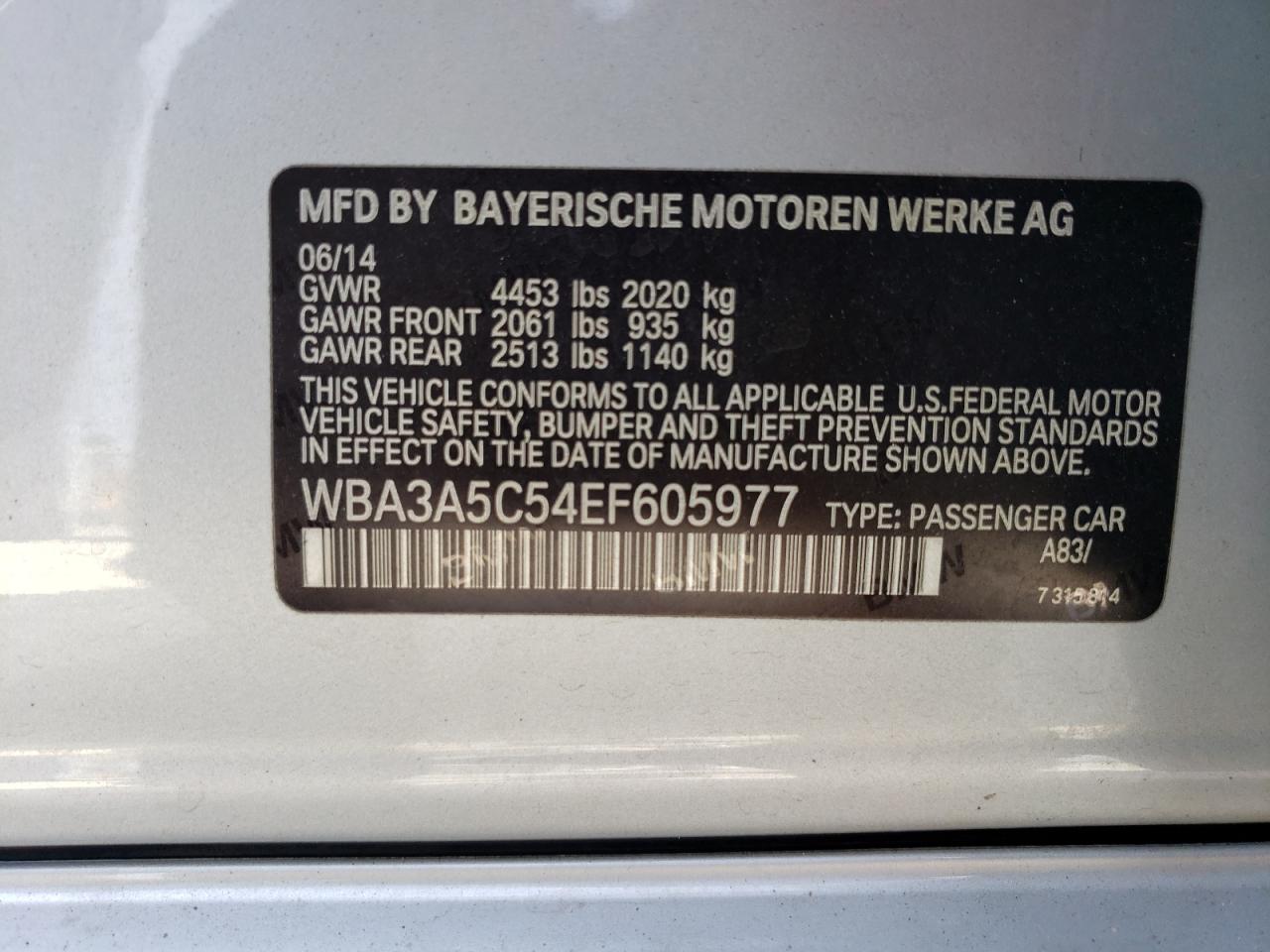 Photo 12 VIN: WBA3A5C54EF605977 - BMW 3ER 