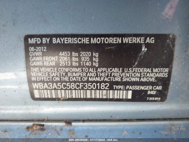 Photo 8 VIN: WBA3A5C58CF350182 - BMW 328I 