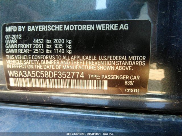 Photo 8 VIN: WBA3A5C58DF352774 - BMW 3 