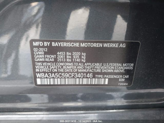 Photo 8 VIN: WBA3A5C59CF340146 - BMW 328I 