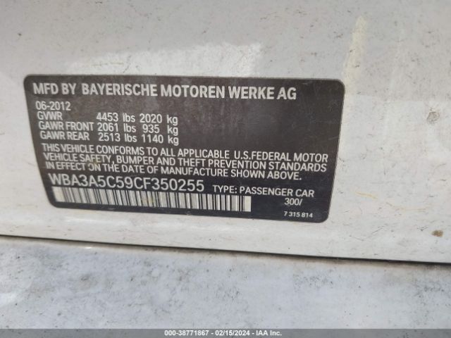 Photo 8 VIN: WBA3A5C59CF350255 - BMW 328I 