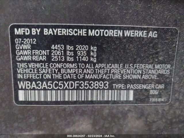 Photo 8 VIN: WBA3A5C5XDF353893 - BMW 328I 