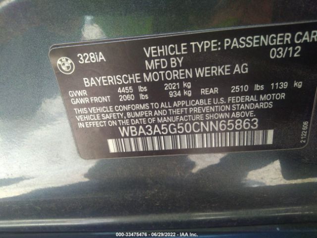 Photo 8 VIN: WBA3A5G50CNN65863 - BMW 3 SERIES 