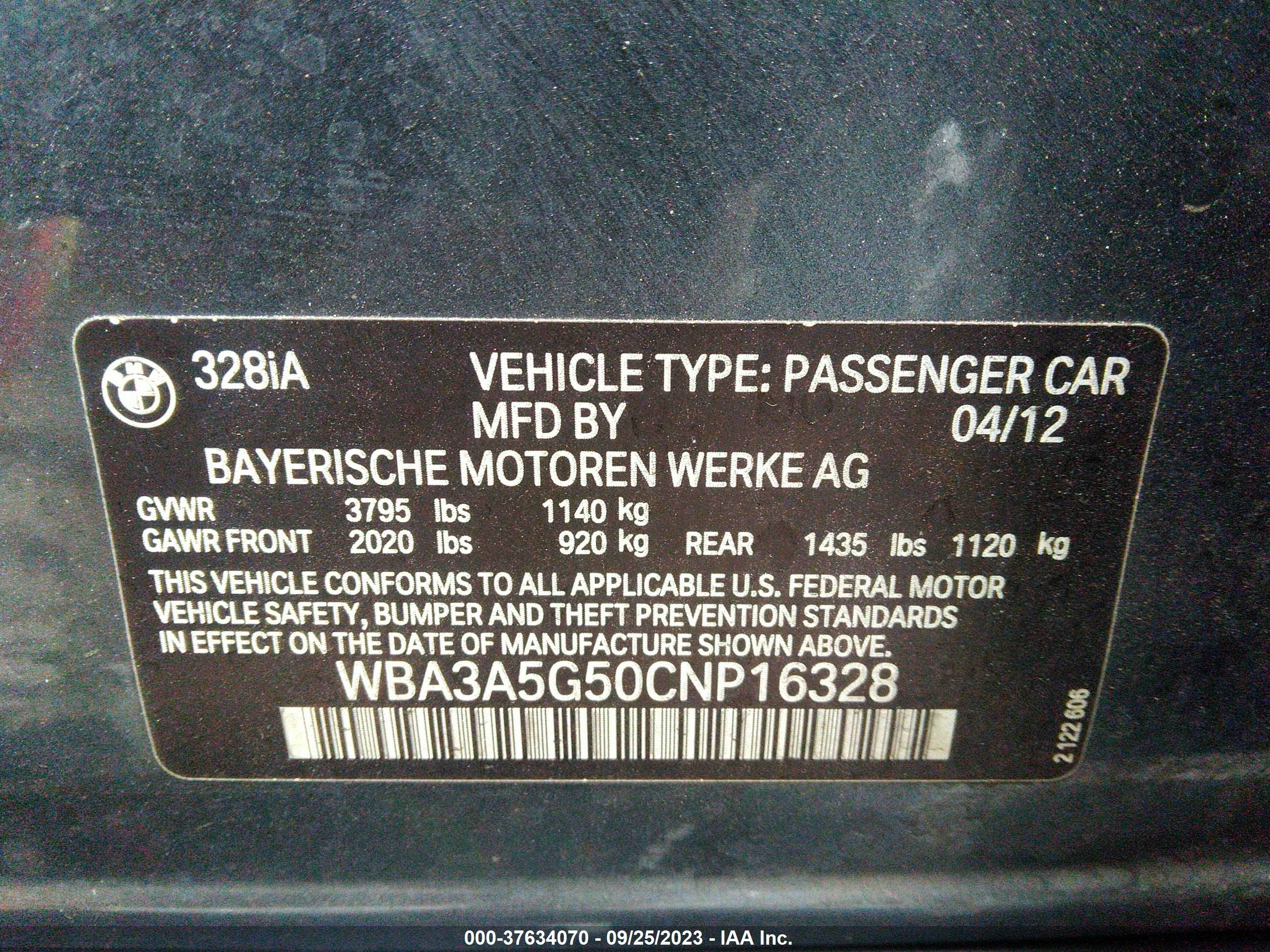 Photo 8 VIN: WBA3A5G50CNP16328 - BMW 3ER 