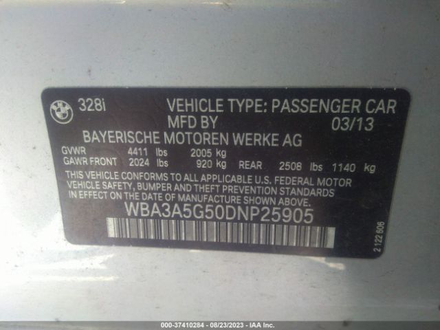 Photo 8 VIN: WBA3A5G50DNP25905 - BMW 328I 