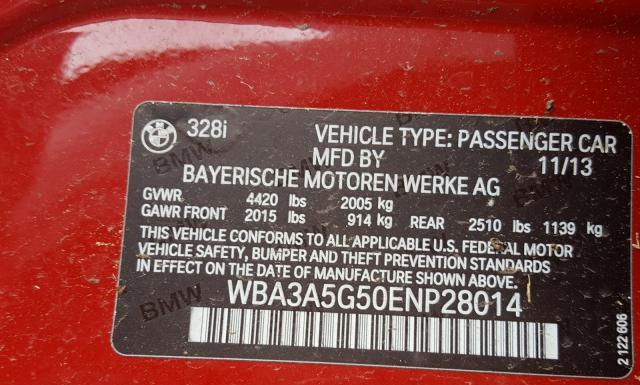 Photo 9 VIN: WBA3A5G50ENP28014 - BMW 328I 