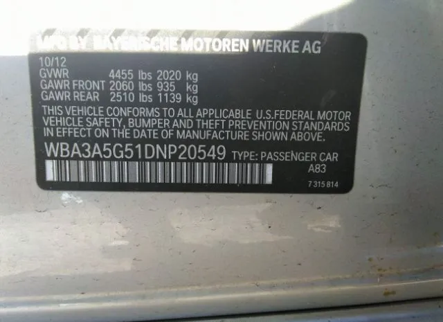 Photo 8 VIN: WBA3A5G51DNP20549 - BMW 3 SERIES 