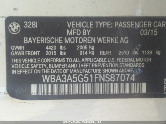 Photo 8 VIN: WBA3A5G51FNS87074 - BMW 3 