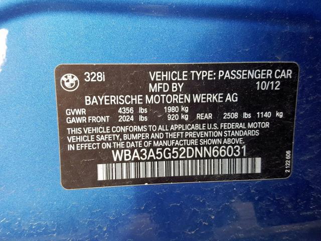 Photo 9 VIN: WBA3A5G52DNN66031 - BMW 328 I 